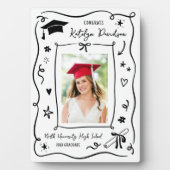Personalized Doodle Photo Congrats Grad Fotoplatte (Vorderseite)