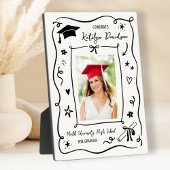 Personalized Doodle Photo Graduation Fotoplatte