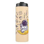 Personalized Doodle Space Planets Back to School Thermosbecher (Vorderseite)