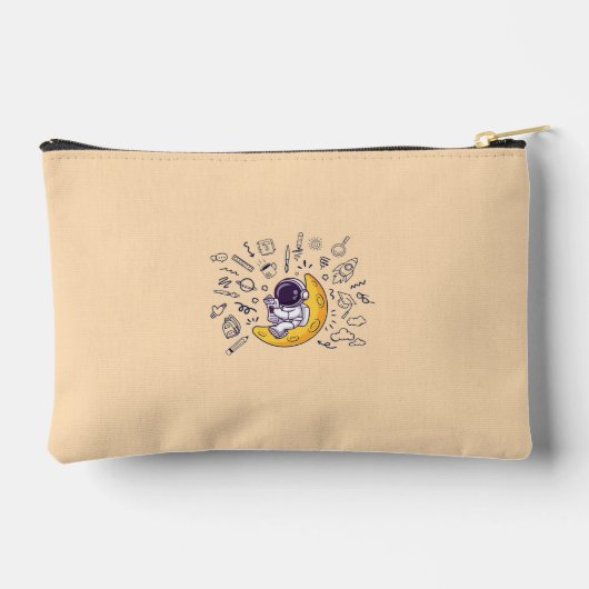 Personalized Doodle Space Planets Back to School Zubehörtasche (Rückseite)