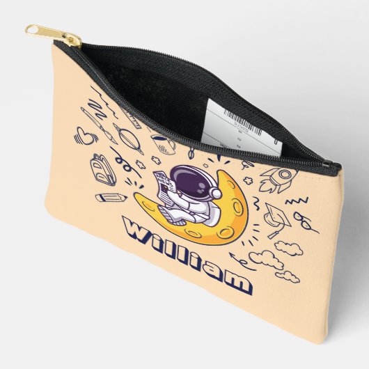 Personalized Doodle Space Planets Back to School Zubehörtasche (Offen)