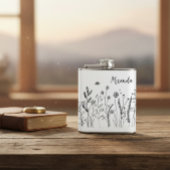 Personalized Doodle Wild Plants Vinyl Wrapped Flas Flachmann