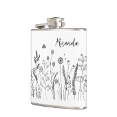 Personalized Doodle Wild Plants Vinyl Wrapped Flas Flachmann (Links)