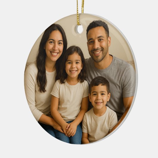 Personalized Double-Sided Family Photo Christmas Keramik Ornament (Links)
