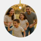 Personalized Double-Sided Family Photo Christmas Keramik Ornament (Hinten)