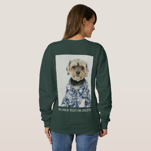Personalized Double Sided Photo Text  Sweatshirt (Schwarz voll)