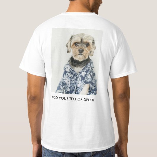 Personalized Double Sided Photo Text White T-Shirt (Rückseite)