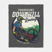 Personalized Downhill Racing Mountain Bike Trail   Fleecedecke (Vorderseite)