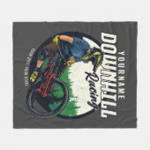 Personalized Downhill Racing Mountain Bike Trail   Fleecedecke (Vorderseite (Horizontal))