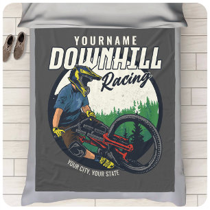 Personalized Downhill Racing Mountain Bike Trail   Fleecedecke