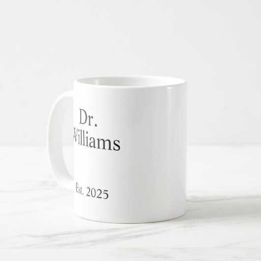 Personalized Dr Coffee Mug, name Ceramic Mug E Kaffeetasse (Vorderseite Links)