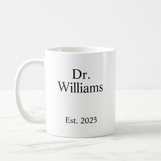 Personalized Dr Coffee Mug, name Ceramic Mug E Kaffeetasse (Links)