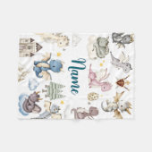 Personalized Dragon Baby Blanket with Name Fleecedecke (Vorderseite (Horizontal))