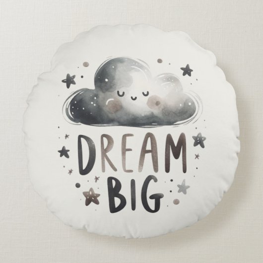 Personalized Dream Big - Custom Name & Birth Stats Rundes Kissen (Vorderseite)