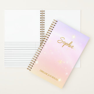 Personalized Dream Journal Notebook Soft Pastel Notizblock