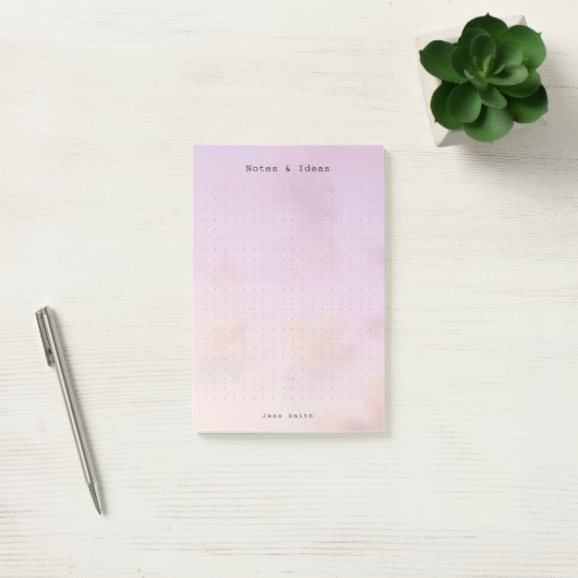 Personalized dreamy clouds, pastel aesthetic Grid Post-it Klebezettel (Büro)