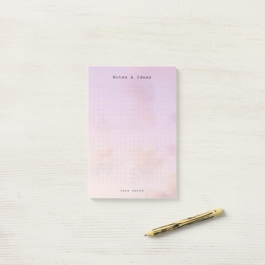 Personalized dreamy clouds, pastel aesthetic Grid Post-it Klebezettel (Auf Schreibtisch)