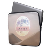 Personalized Dreamy Full Moon Over Desert Laptopschutzhülle (Vorderseite Links)