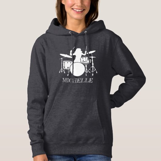 Personalized Drummer Girl | Drums Drummer Gift Hoodie (Vorderseite)