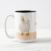 Personalized Duck – Cute Farm Animal Design  Zweifarbige Tasse (Links)