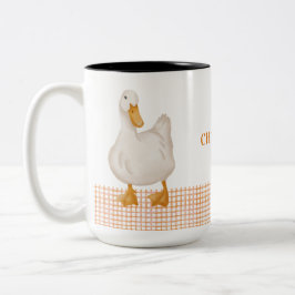 Personalized Duck – Cute Farm Animal Design  Zweifarbige Tasse