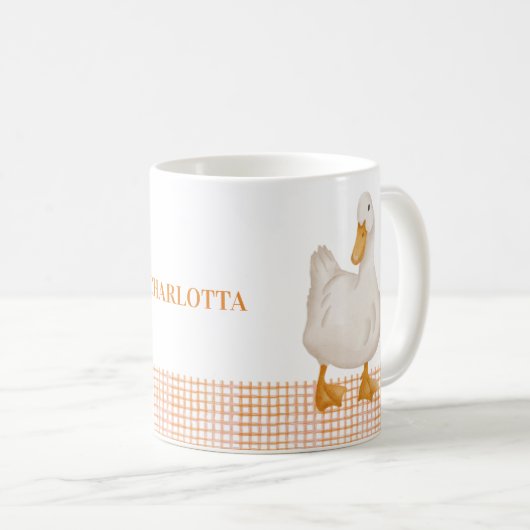 Personalized Duck Mug – Cute Farm Animal Design wi Kaffeetasse (VorderseiteRechts)