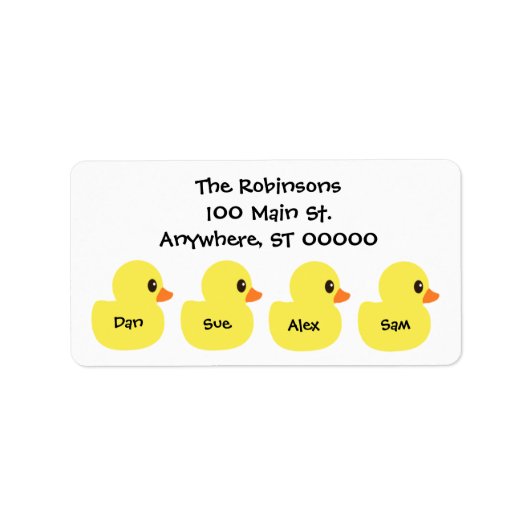 Personalized "Ducks" Address Label Adressaufkleber (Vorne)