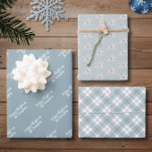 Personalized Dusty Blue Christmas Geschenkpapier Set