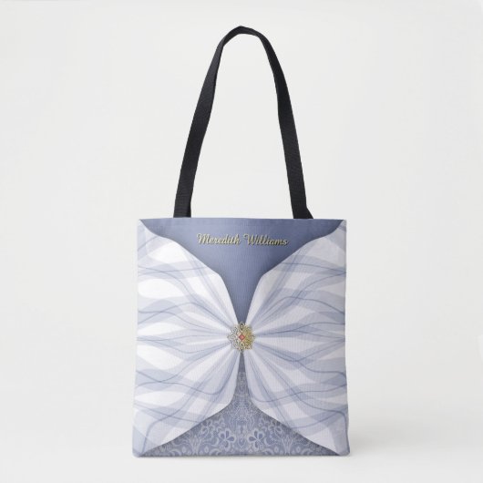 Personalized Dusty Blue Jewel Textile Illusion Tasche (Vorderseite)