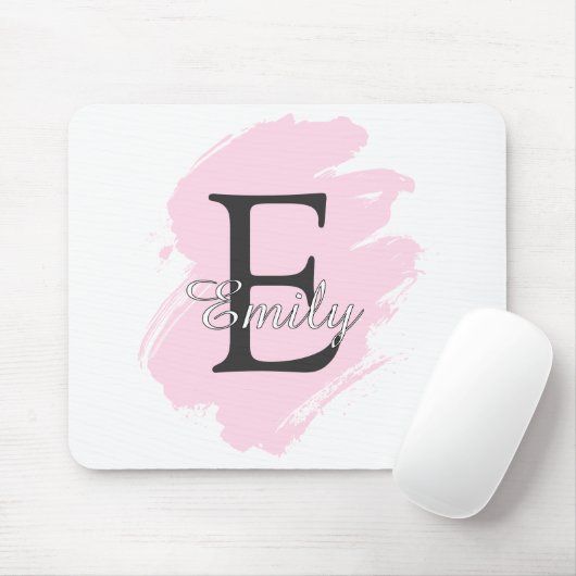 Personalized Dusty Rose Monogram Mouse Pad Mousepad (Mit Mouse)