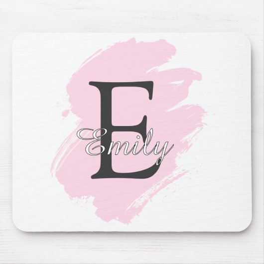 Personalized Dusty Rose Monogram Mouse Pad Mousepad (Vorne)