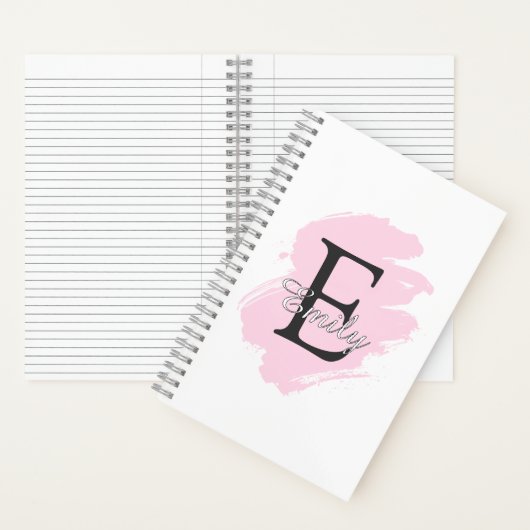 Personalized Dusty Rose Monogram Spiral Notebook Notizblock (Innen)