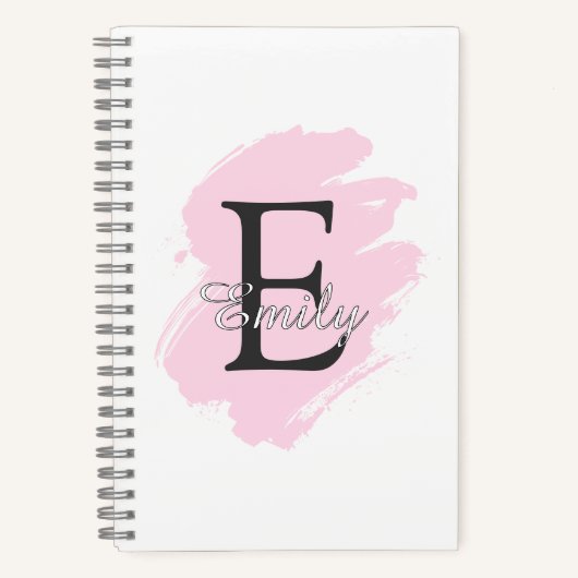 Personalized Dusty Rose Monogram Spiral Notebook Notizblock (Vorderseite)