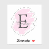 Personalized Dusty Rose Monogrammed Stickers Aufkleber (Blatt)