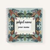 Personalized Earthy Botanical Frame Notebook Notizblock (Vorderseite)