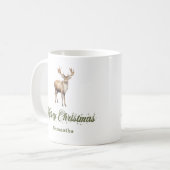 Personalized Earthy Colors Christmas Coffee Mug Kaffeetasse (Vorderseite Links)