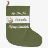 Personalized Earthy Tone Christmas Stocking Großer Weihnachtsstrumpf (Vorderseite)