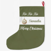 Personalized Earthy Tone Christmas Stocking Großer Weihnachtsstrumpf (Rückseite)