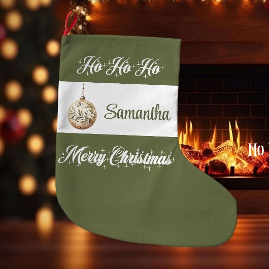 Personalized Earthy Tone Christmas Stocking Großer Weihnachtsstrumpf