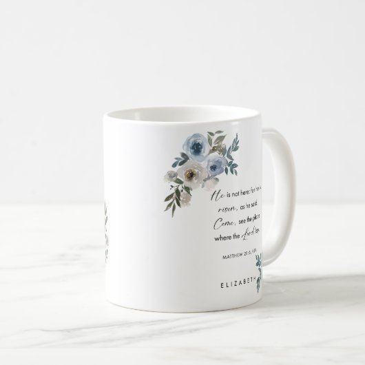 Personalized Easter Bible Verse Matthew 28:6 Kaffeetasse (VorderseiteRechts)