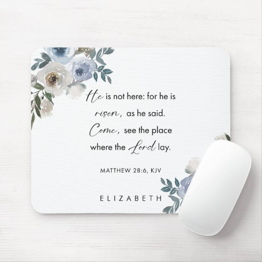 Personalized Easter Bible Verse Matthew 28:6 Mousepad (Mit Mouse)