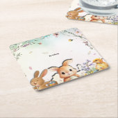 Personalized Easter Brunch Paper Square Coaster Rechteckiger Pappuntersetzer (angewinkelt)