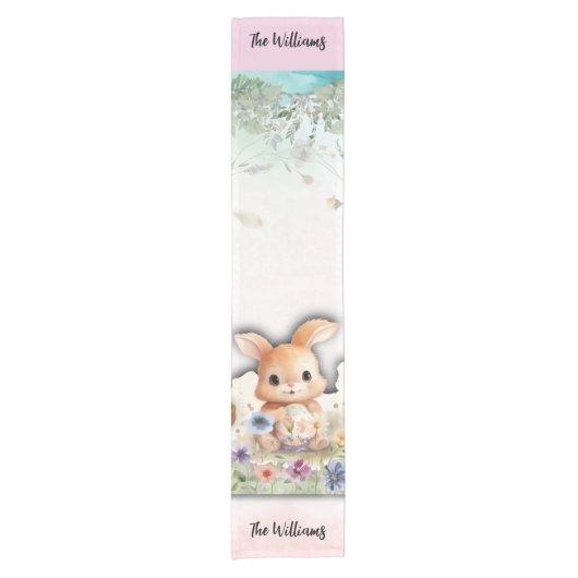 Personalized Easter Brunch  Table Runner Kurzer Tischläufer (Vorderseite)