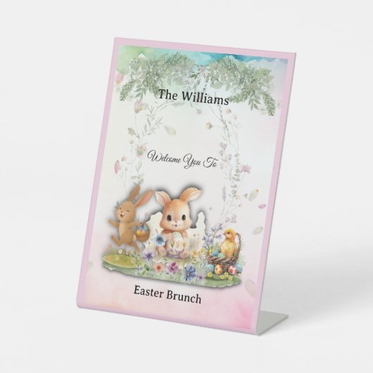 Personalized Easter Brunch Welcome Sign  Sockelschild (Vorderseite)