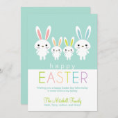 Personalized Easter Bunnies Greeting Card Feiertagskarte (Vorne/Hinten)