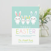 Personalized Easter Bunnies Greeting Card Feiertagskarte (Stehend Vorderseite)