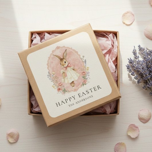 Personalized Easter Bunny Custom Quadratischer Aufkleber