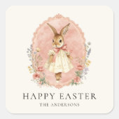 Personalized Easter Bunny Custom Quadratischer Aufkleber (Vorderseite)