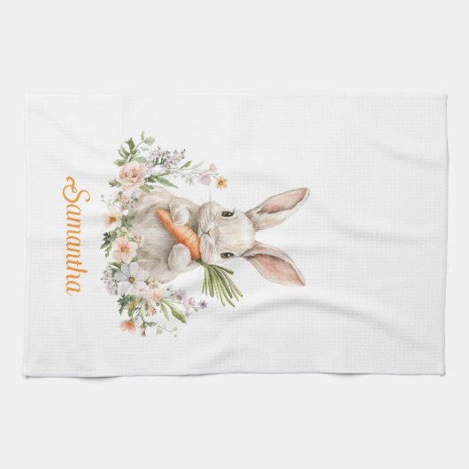 Personalized Easter Bunny Kitchen Towel  Geschirrtuch (Horizontal)
