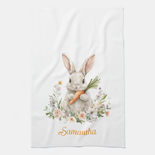 Personalized Easter Bunny Kitchen Towel  Geschirrtuch (Vertikal)